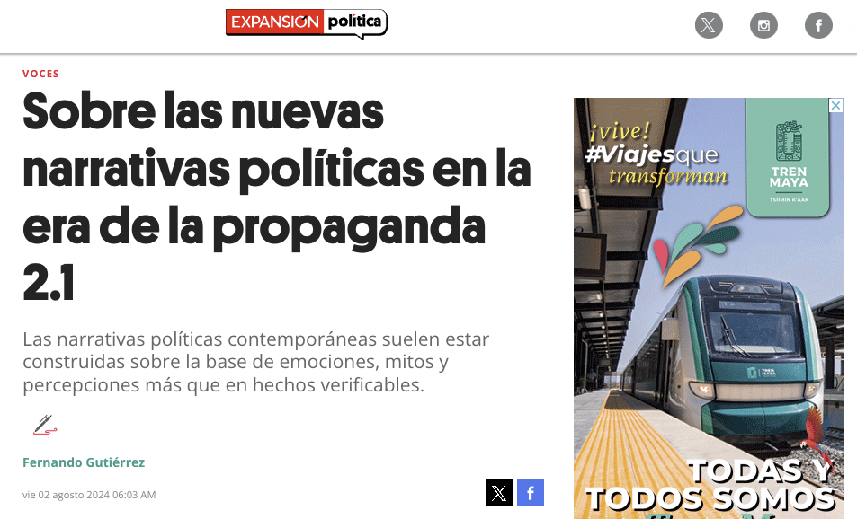 Sobre las nuevas narrativas políticas en la era de la propaganda 2.1