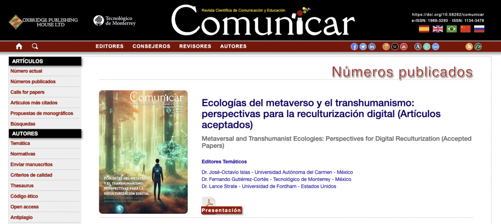 Ecologías del metaverso y el transhumanismo: perspectivas para la reculturización digital